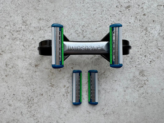 twinshaver - The Original: Double Wet Shaver + 4 Replacement Blades