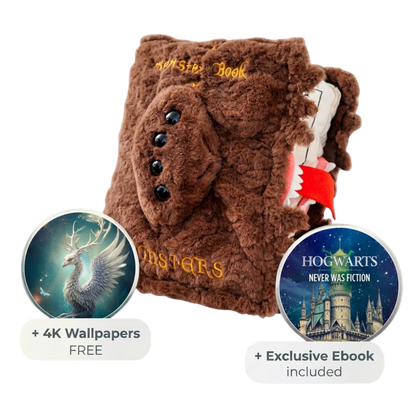 Magic Book Pillow, embroidered plush book cushion