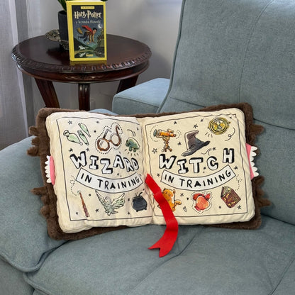 Magic Book Pillow, a foldable plush cushion shaped like a book