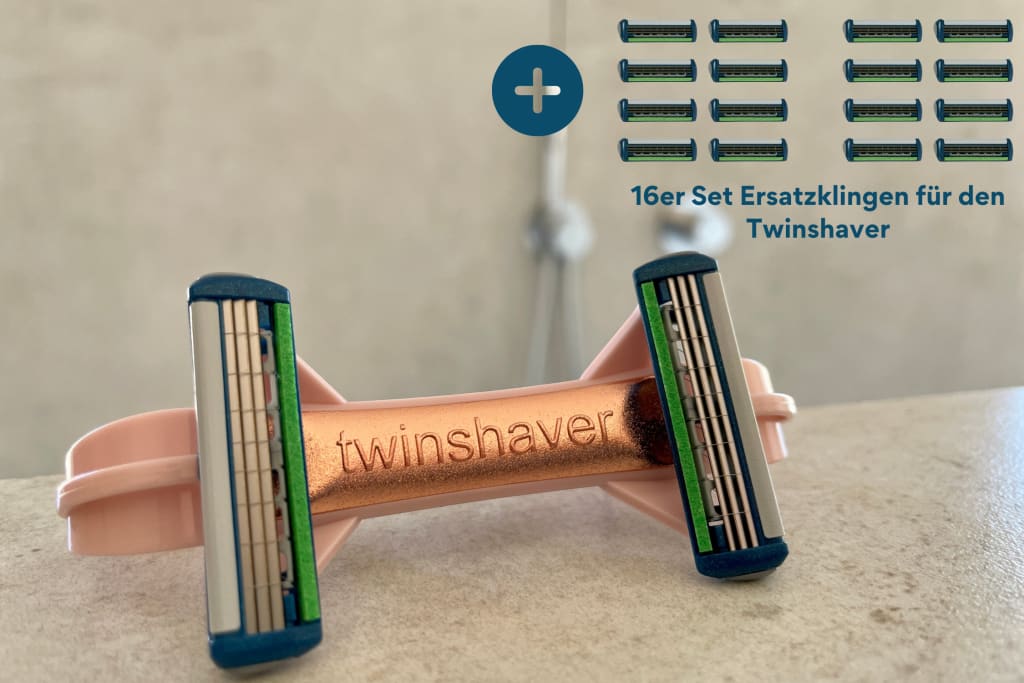 twinshaver - The Original: Double Wet Shaver + 4 Replacement Blades