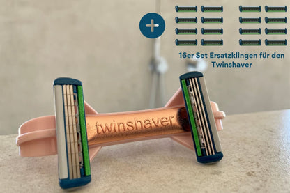 twinshaver - The Original: Double Wet Shaver + 4 Replacement Blades